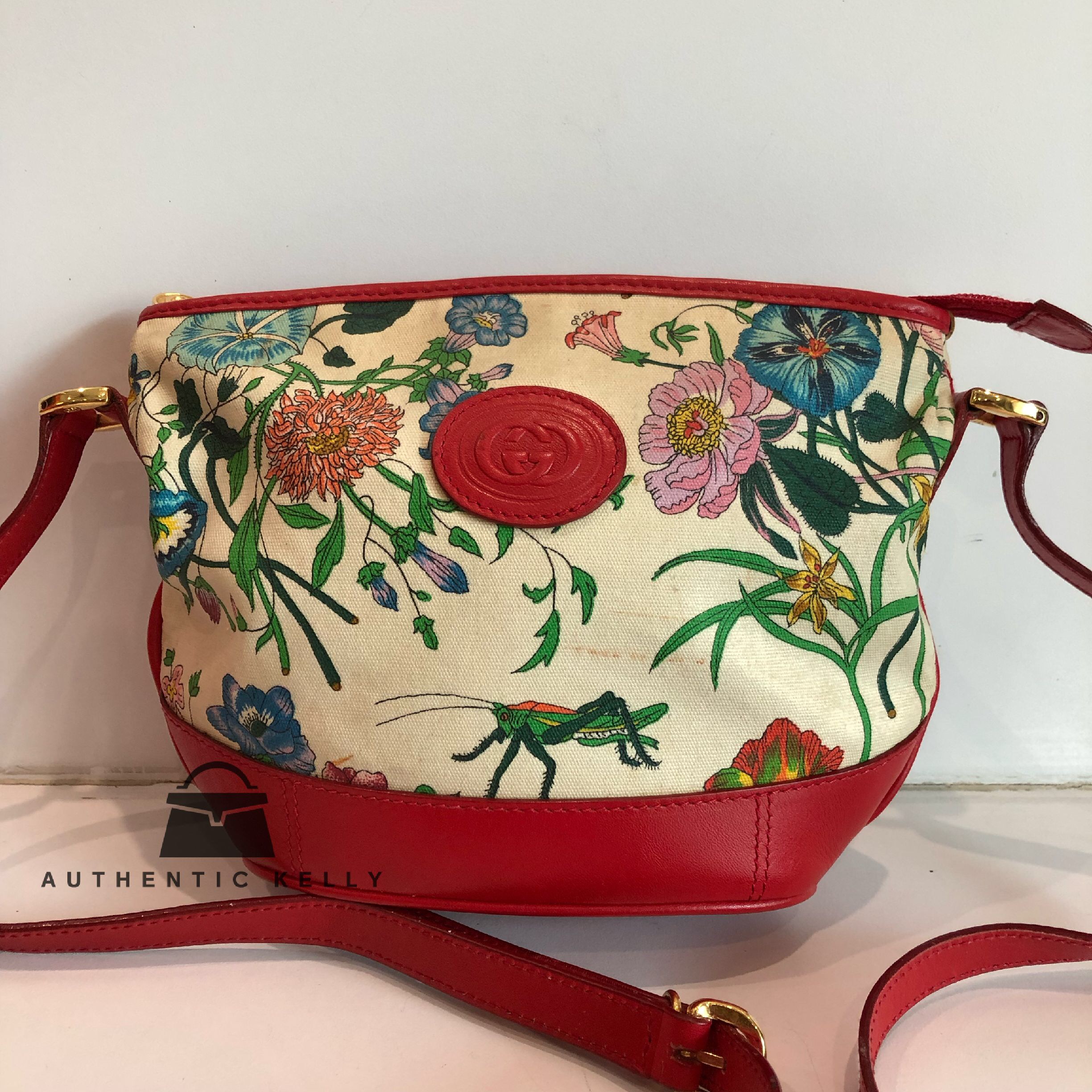 gucci red floral bag